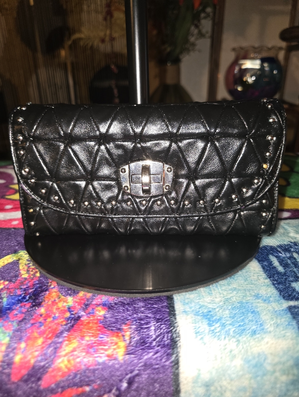 Miu Miu Vintage Leather Studded Wallet - Picture 1 of 8
